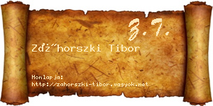 Záhorszki Tibor névjegykártya