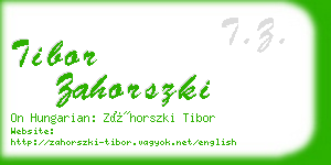 tibor zahorszki business card